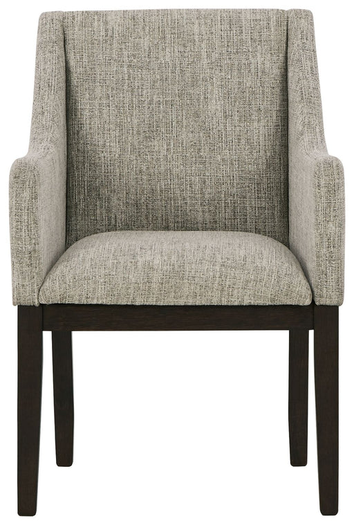Burkhaus - Dining UPH Arm Chair (Set of 2) - Beige / Dark Brown Signature Design by Ashley®