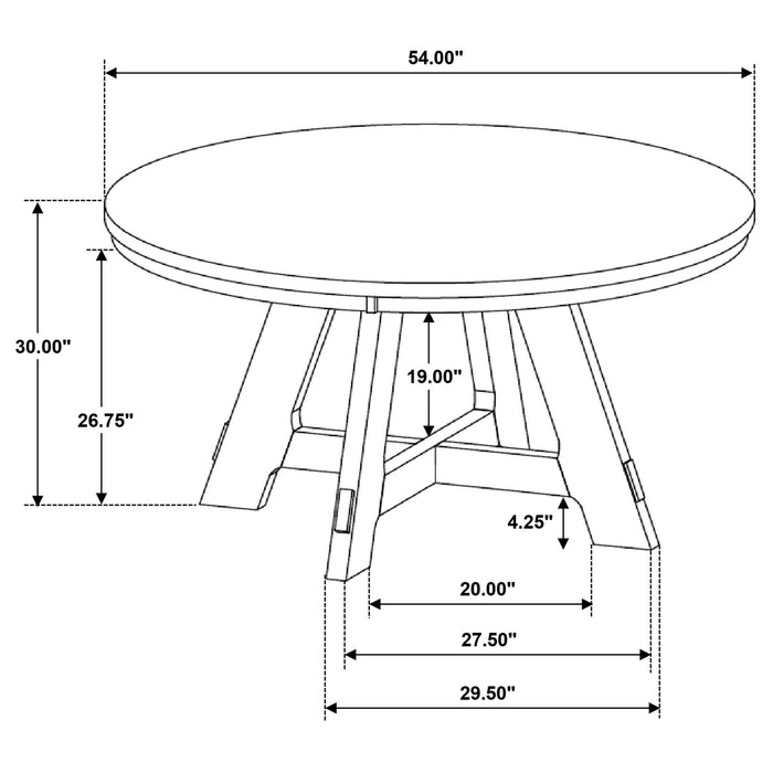 Kent - Round Dining Table - Brown Oak Furniture Max