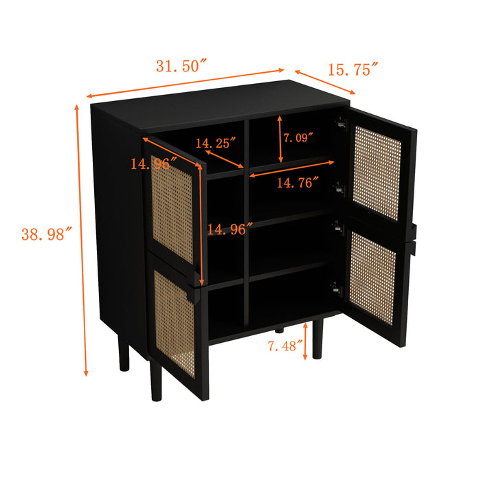 4 Door Storage Cabinet With 8 Shelves