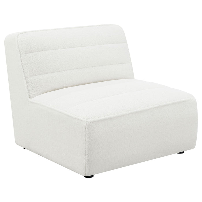 Bonnie - Upholstered Armless Chair With Channel Tufting - Ivory Furniture Max