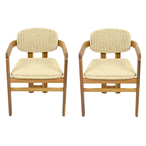 Outdoor Accent Armchairs For Patio (Set of 2) - Natural / Teak Hearth and Haven