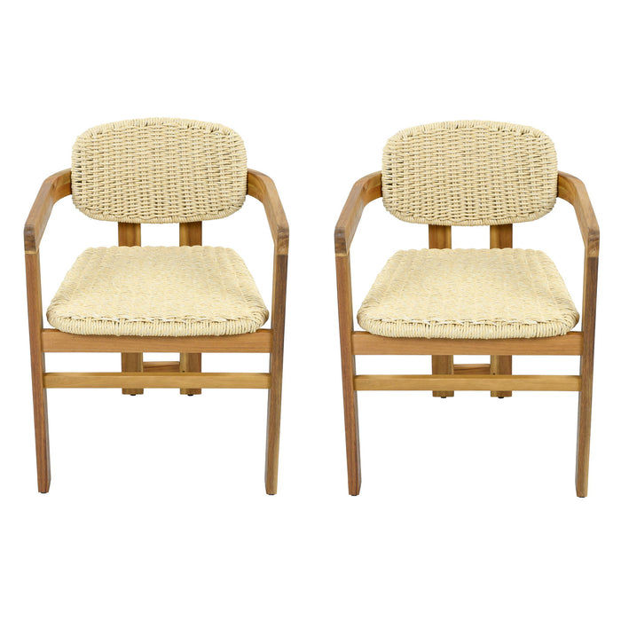 Outdoor Accent Armchairs For Patio (Set of 2) - Natural / Teak Hearth and Haven