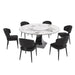 Round Dining Table & 6 Chairs Set - Silver Home Essentials