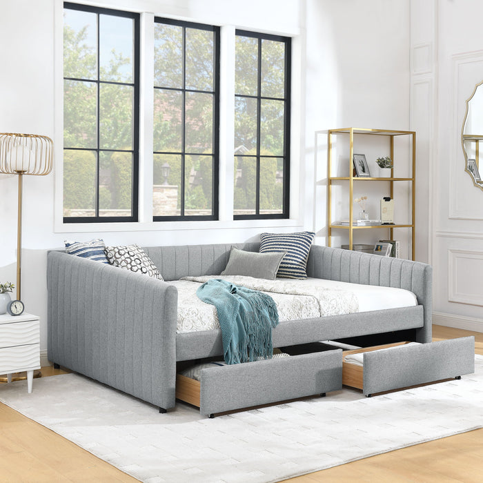 Upholstered Queen Daybed With 2 Drawers Home Essentials