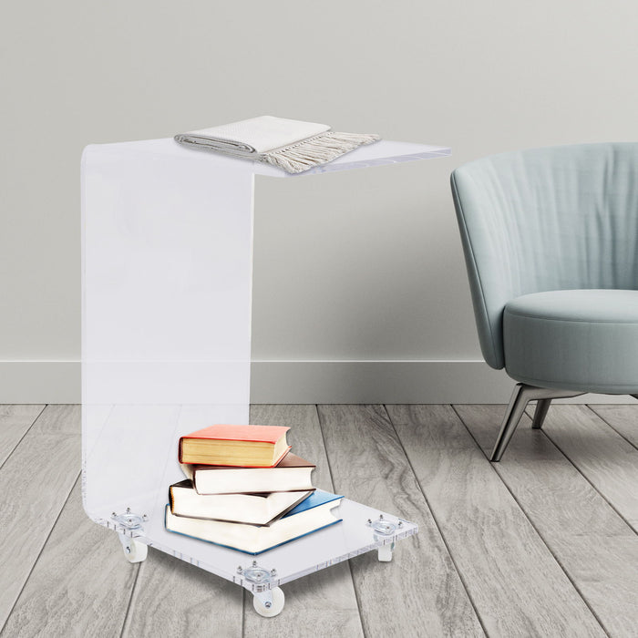 Acrylic Rolling Nightstand - Clear