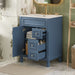Bathroom Vanity With Ceramic Sink, Compact Cabinet With 2 Drawers And Adjustable Shelf - Blue Hearth and Haven