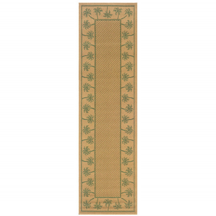 2' X 8' Stain Resistant Area Rug Indoor & Outdoor - Beige