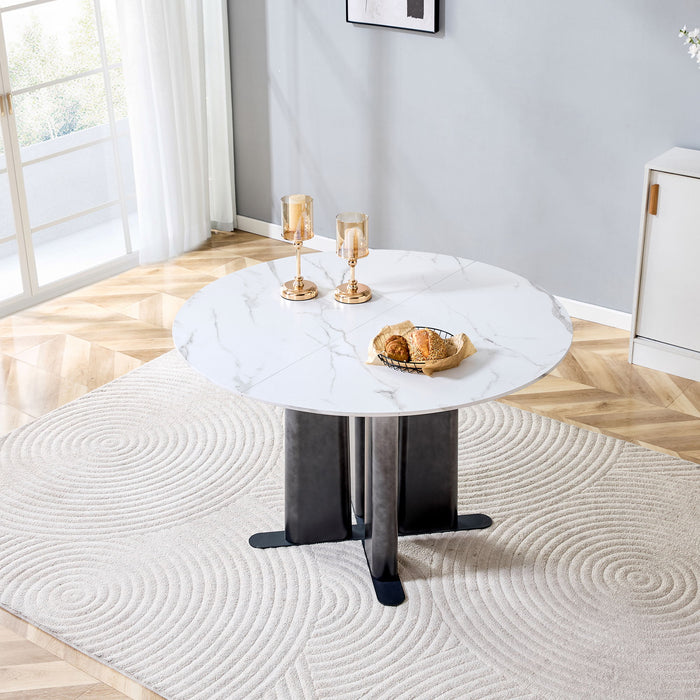 Round Dining Table With Cross Base, Modern Home Furniture Home Essentials