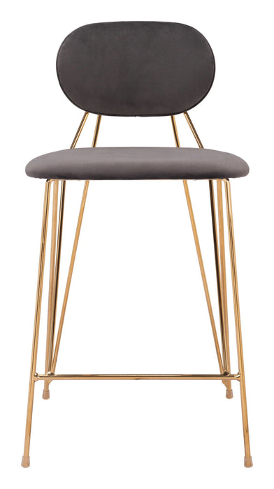 Georges - Counter Stool (Set of 2) - Gray / Gold Zuo Modern