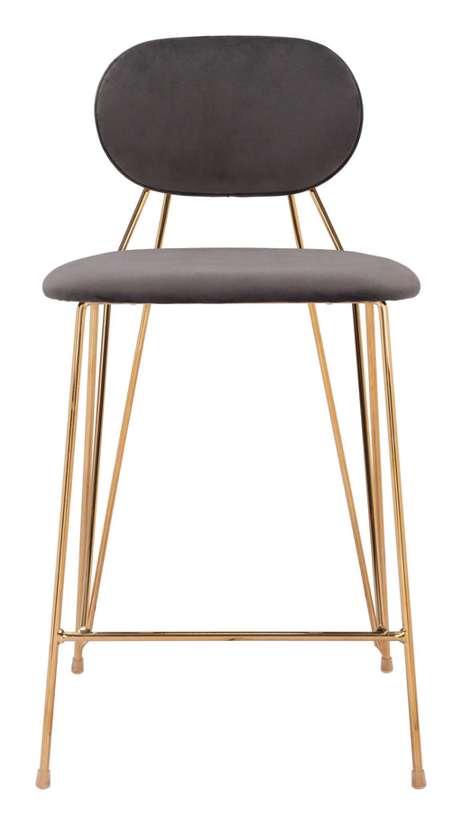 Georges - Counter Stool (Set of 2) - Gray / Gold Zuo Modern