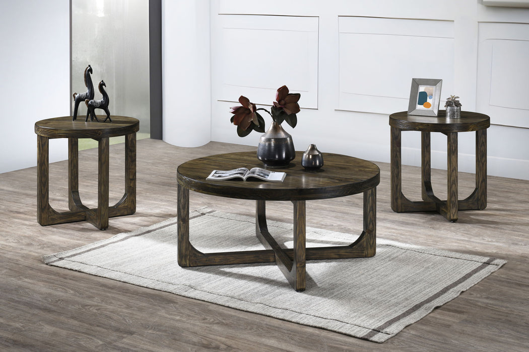 Kerby - Round End Table - Dark Brown New Classic