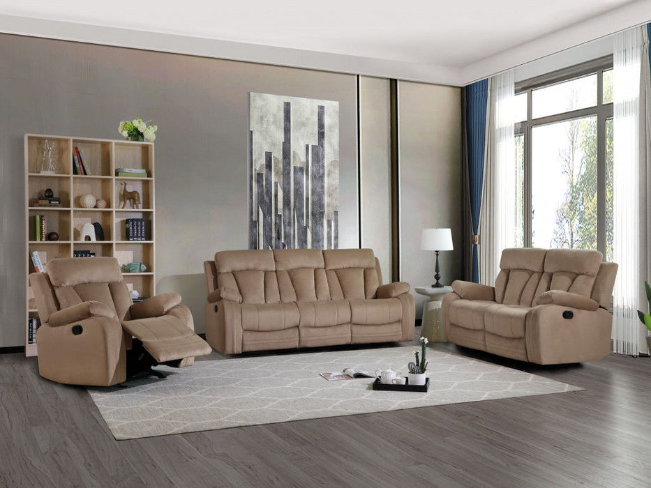 Three Piece Indoor Microsuede Indoor Six Person Seating Set - Beige