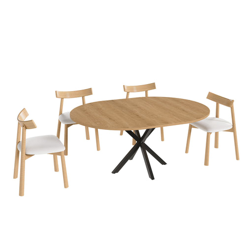 Modern Extendable Round Dining Table Set, Table With Chairs Home Essentials