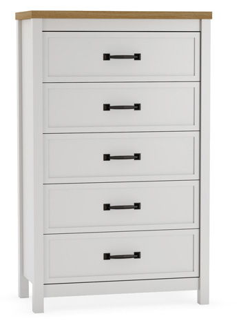 Kerisden - Five Drawer Chest - White / Brown Signature Design by Ashley®
