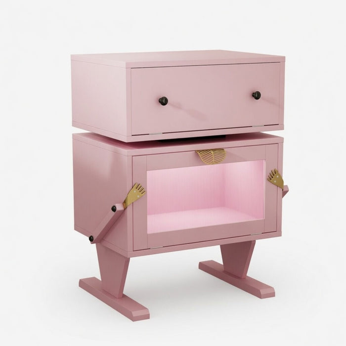 Robot LED Nightstand With 360° Rotating Drawer Home Essentials
