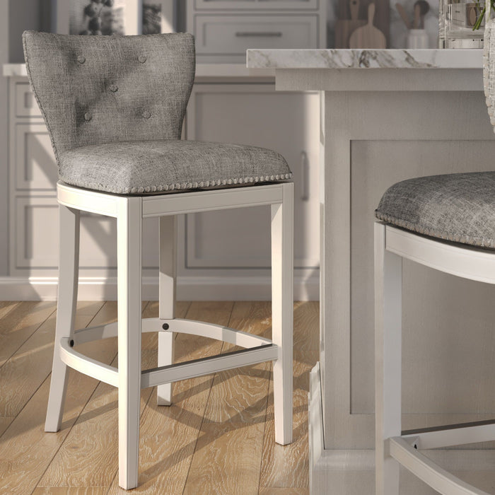 Upholstered Swivel Stool With Back Home Essentials