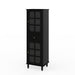 Storage Cabinet, Freestanding Curio Cabinet With Grid Doors & Drawer, Pantry Display Cabinet For Kitchen Home Essentials