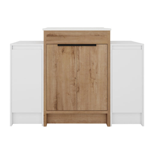 48" Freestanding Bathroom Vanity With Sink And 2 Storage Cabinets, Soft Closing Door - Imitative Oak / White Home Essentials