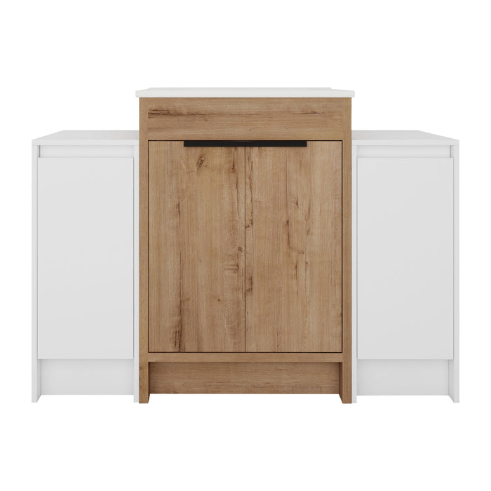 48" Freestanding Bathroom Vanity With Sink And 2 Storage Cabinets, Soft Closing Door - Imitative Oak / White Home Essentials