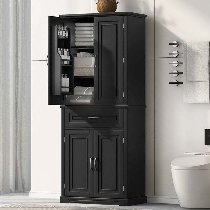 Bathroom Storage Cabinet With Doors And Drawer, Adjustable Shelf Hearth and Haven