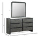 Keaton - Double Drawer Dresser With Portrait Mirror - Black Magnussen Furniture