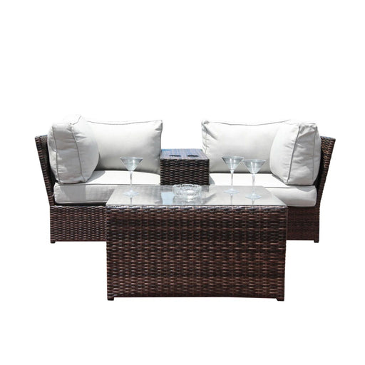 Handcrafted 2 Piece Outdoor Rattan Seating Group With Cushions - Espresso LSI Patio Furniture