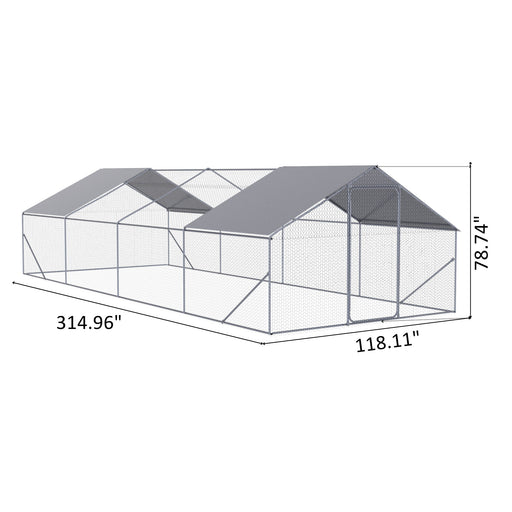 Outdoor Chicken Coop Large Space With Safety Features - Silver Gray Daily Nest