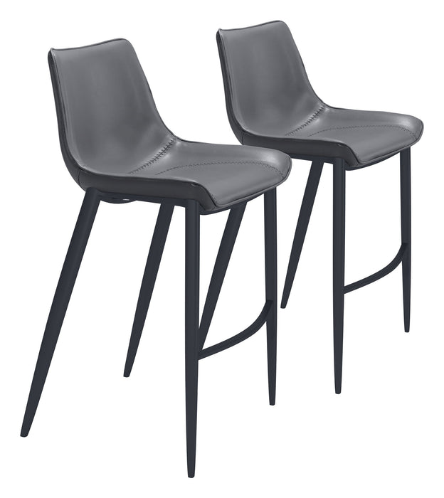 Magnus - Bar Chair (Set of 2) - Dark Gray / Black