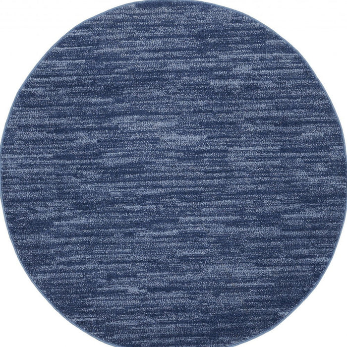 4' Round Non Skid Indoor / Outdoor Area Rug - Blue