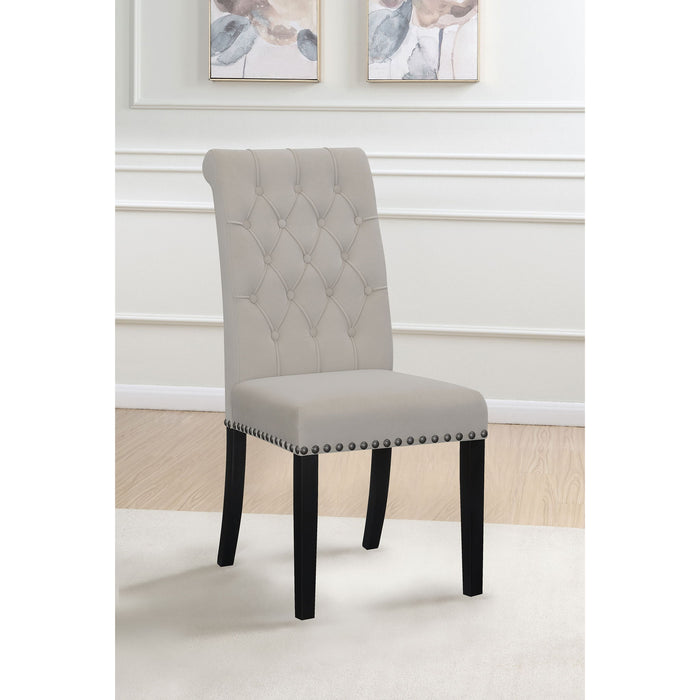 Tufted Rolled Backrest Side Chairs (Set of 2) Furniture Max