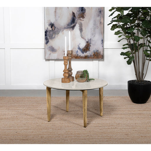 Leska - Round Coffee Table - White Furniture Max