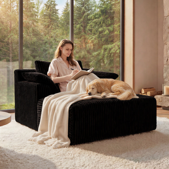 Chaise Lounge Chair, Deep Seat Sleeper Couch For Living Room Home Essentials