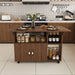 Multi Functional Folding Table With Storage Shelves And Wheels Home Essentials