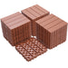 Plastic Interlocking Deck Tiles, Patio Flooring Outdoor Waterproof All Weather Use For Garden Poolside Front / Back Yard (Set of 44) - Mahogany Daily Nest