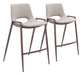 Desi - Counter Stool With Walnut Legs (Set of 2) Zuo Modern