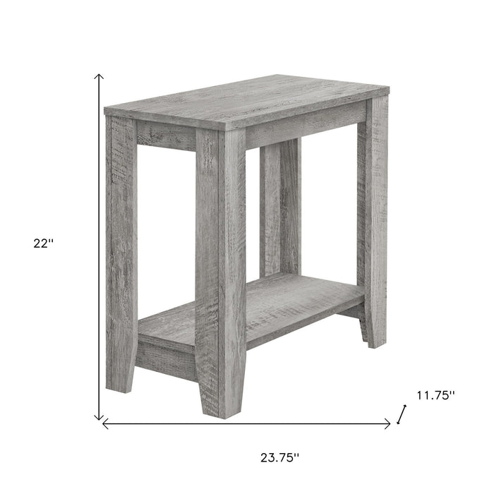 22" Wood End Table With Shelf - Gray