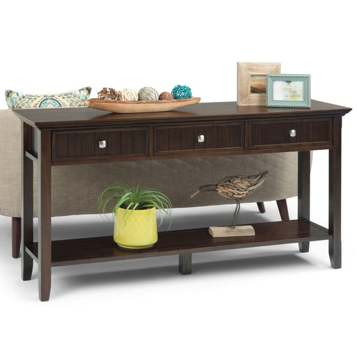 Acadian - Wide Console Sofa Table - Brunette Brown Simpli-Home