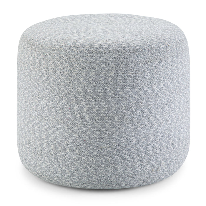 Bayley - Round Braided Pouf - Blue / Natural