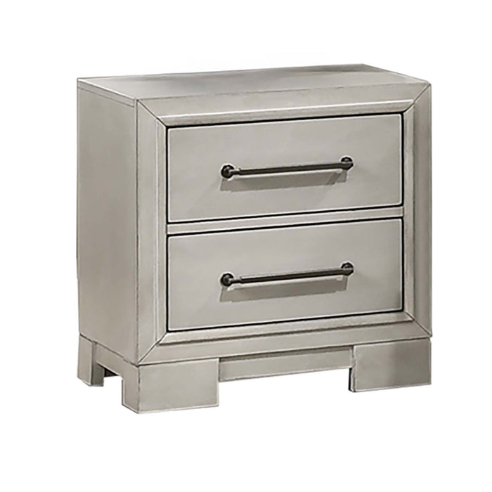 Nightstand With Square Legs And Sleek Handles - Antique White Home Essentials