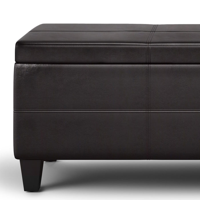 Avalon - Lift Top Rectangular Storage Ottoman - Tanners Brown