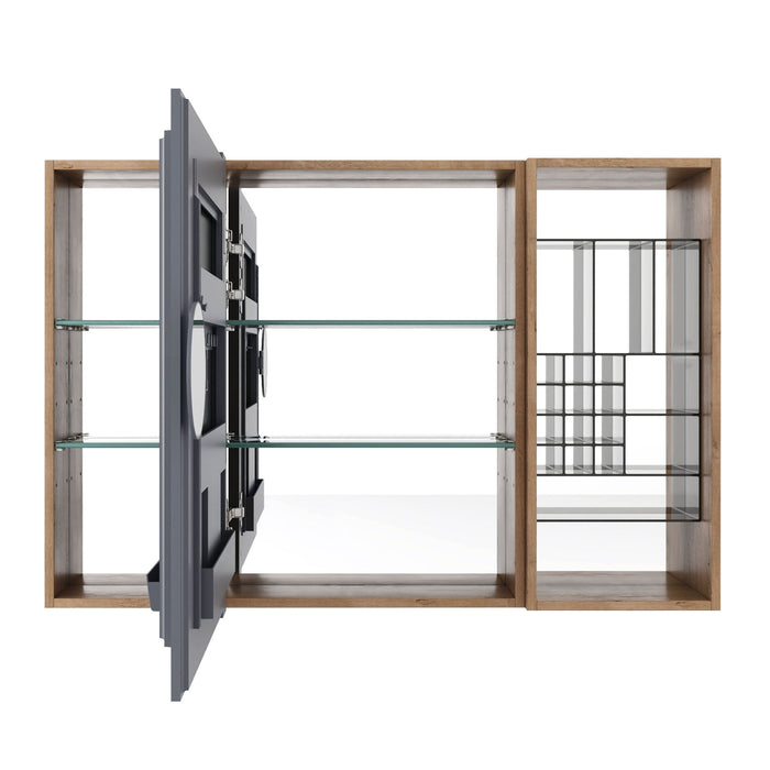 Wall Mounted Bathroom Mirror Cabinet, Adjustable Shelves - Imitative Oak Home Essentials