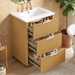 Bathroom Vanity With Sink, Open Shelf & Closed Storage - Natural Wood Hearth and Haven