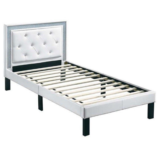 Glamours Style Bed With Diamond Tufted Padded Headboard Home Essentials