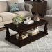 Rectangular Coffee Table With Open Storage Shelf For Living Room - Espresso Home Essentials