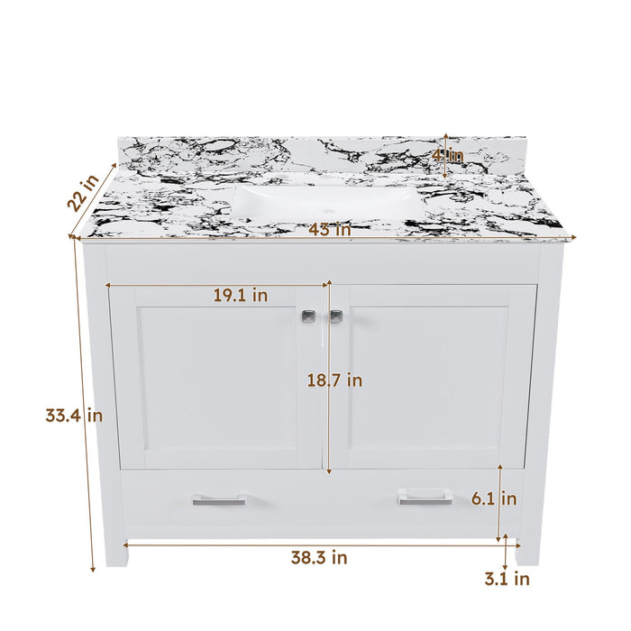 Bathroom Vanity With Storage - White