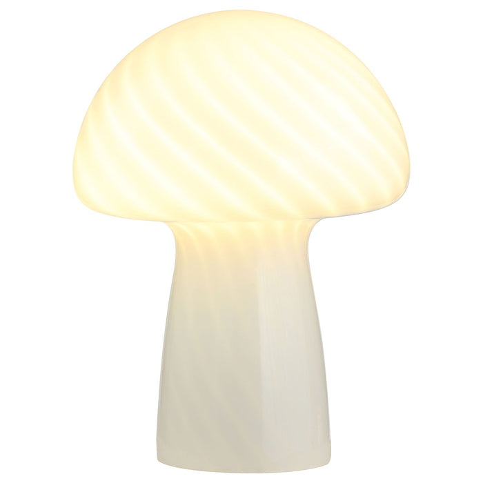 Jonah - Mushroom Shaped Glass Table Lamp - White Furniture Max
