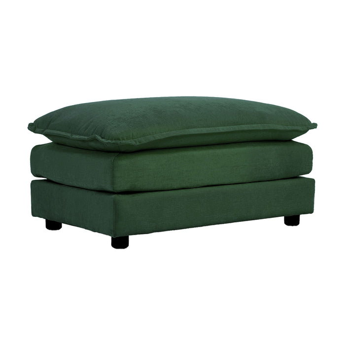 Chenille Fabric Ottomans Footrest To Combine With 2 Seater Sofa, 3 Seater Sofa And 4 Seater Sofa - Green Chenille