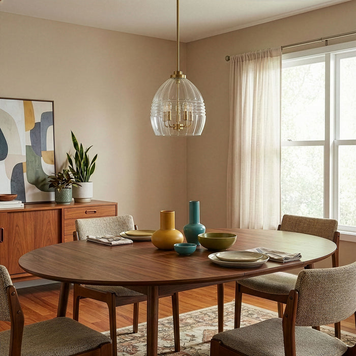 Zen - 5 Pendant Chain Hanging Light - Clear / Gold Ashcroft Furniture