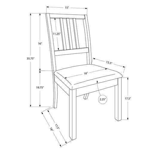 Dining Chair, Side, Upholstered For Dining Room, Transitional (Set of 2) - Brown 8th Street