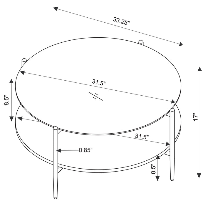 Jackel - 2 Piece Round Coffee And End Table Set - Gold Furniture Max